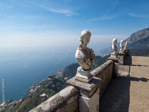 Ravello  Campania  Italy - April 2019  Beautiful villa Cimbrone in Ravello  on the Amalfi Coast