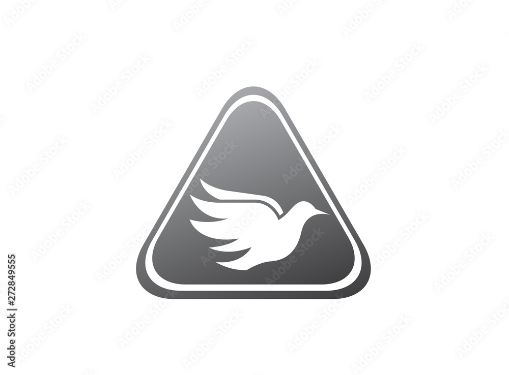 Bird dove open wings flying logo design illustration, pigeon in a shape icon Bird dove open wings flying logo design illustration, pigeon in a shape icon