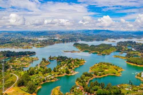 Tablou pe pânză Ausblick auf die Seen Kolumbien Guatapé Panorama