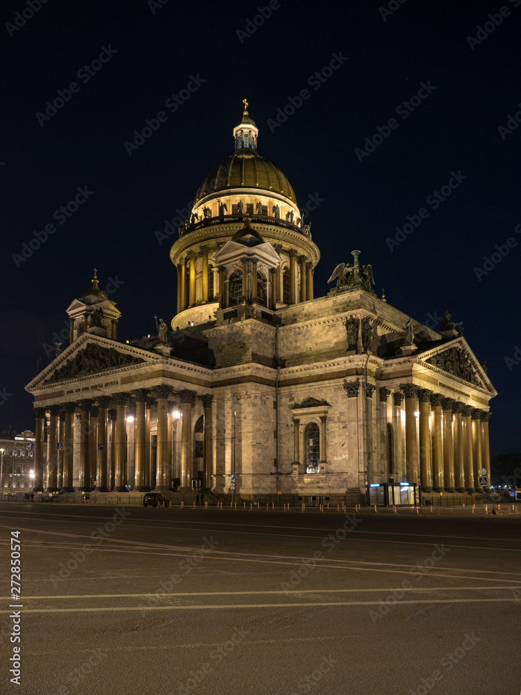 Saint Petersburg, beautiful Saint Isaac's Cathedral (Isaakievskiy sobor). Museums of Petersburg in the spring. May, 2019