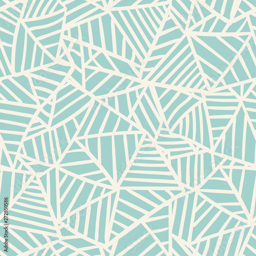 Cute linear doodle triangle seamless pattern. Hand drawn stripped triangular background. Infinity geometrical wallpaper, wrapping paper, fabric, textile. Vector illustration. 