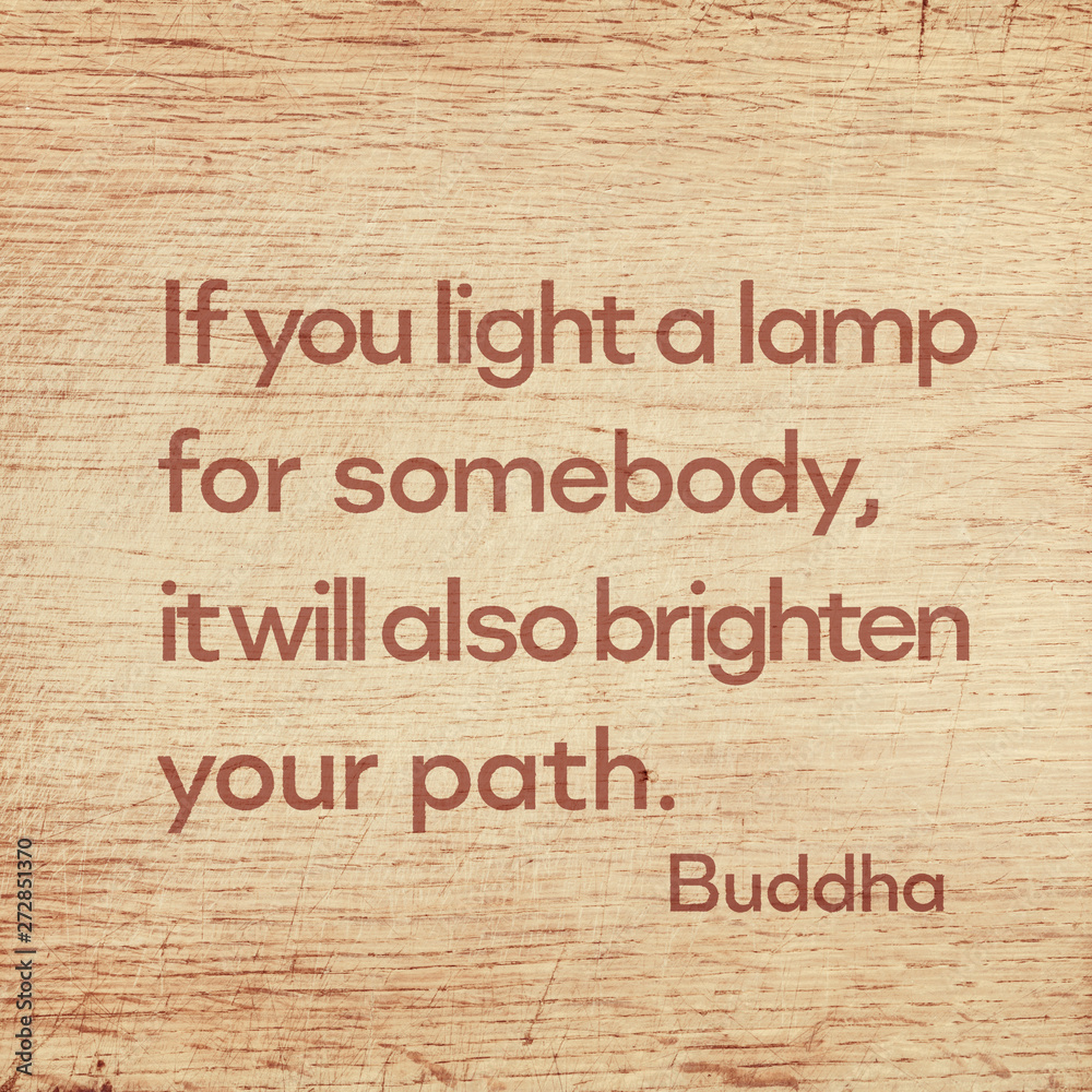 light a lamp Buddha wood