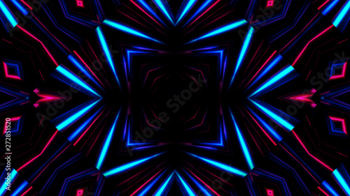 Fototapeta Naklejka Na Ścianę i Meble -  Disco Abstract Colorful Waves shining neon on Black Background with copyspace