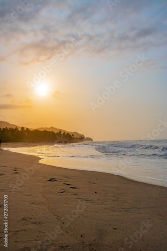 Wallpaper Mural beautiful tropical caribbean beach with blue ocean at sunset Torontodigital.ca