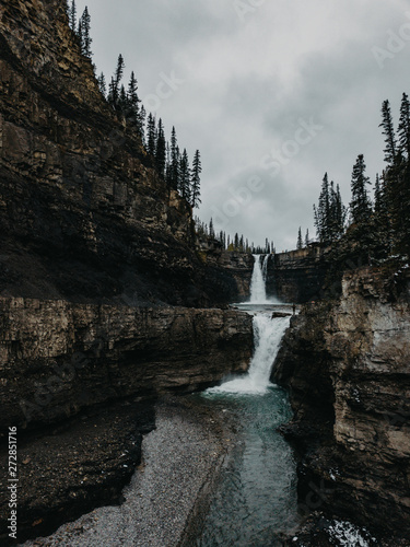 Double Waterfall views at Crescent Falls, Canada