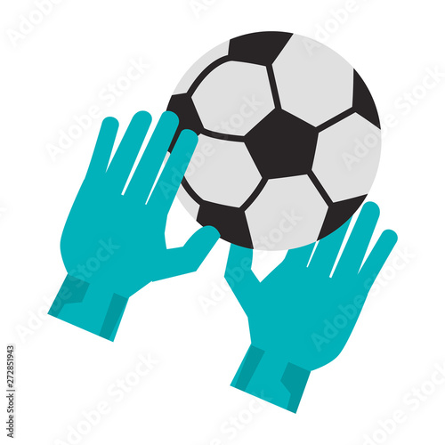 Soccer golakeeper gloves with ball sport cartoon