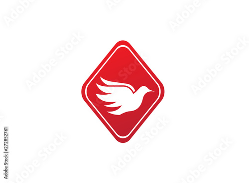 Bird dove open wings flying logo design illustration, pigeon in a shape icon Free Download Bird dove open wings flying logo design illustration, pigeon in a shape icon - GFXLoad