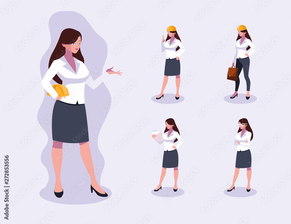 Fototapeta premium Avatars set of professional workers design
