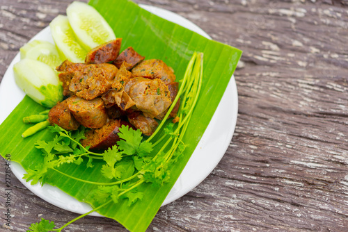 SAI AUA (NOTRHERN THAI SPICY SAUSAGE), Poppula Local Thai food, Select focus photo