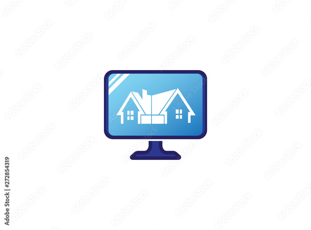 Architecture for home and houses for logo design illustration, property icon in a screen symbol Architecture for home and houses for logo design illustration, property icon in a screen symbol
