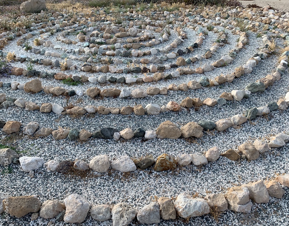 Stone pattern on the beach