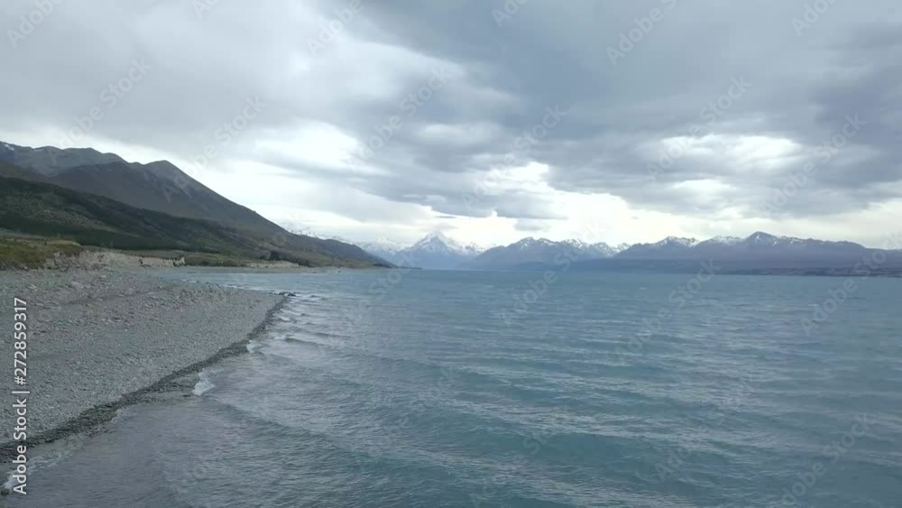 Aerial Above a Lake Surrounded by Mountains Aerial Above a Lake Surrounded by Mountains