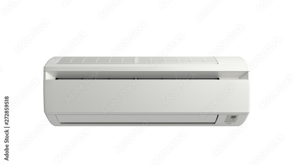 White color air conditioner machine 3d render on white no hadow White color air conditioner machine 3d render on white no hadow