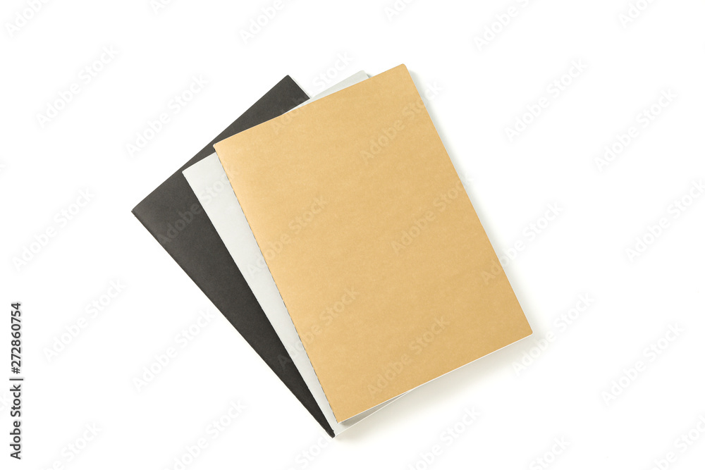 Notebooks with paper structure isolated on white background Notebooks with paper structure isolated on white background