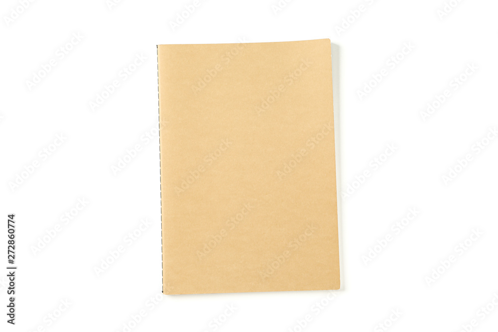 Notebook with paper structure isolated on white background