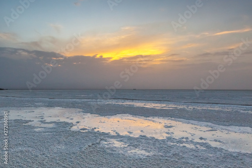 salt Flats in Berhale and Hamede Ela deep in the Danakil Depression  photo