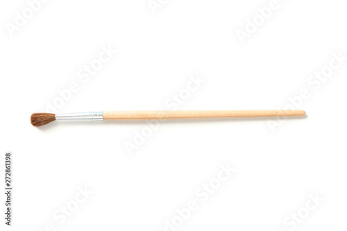 Painting brush isolated on white background, top view