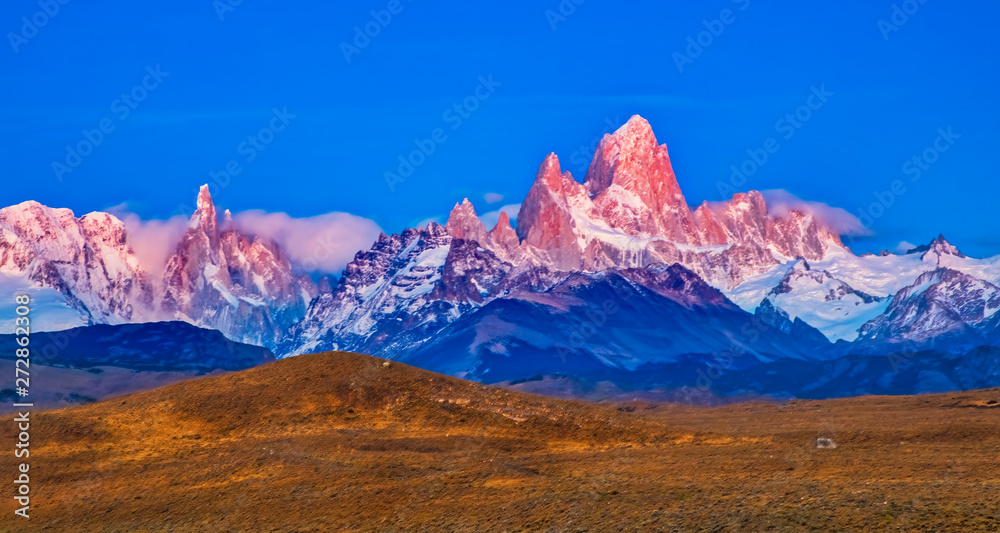 Mount Fitz Roy or Chaltan, in the Andes Range, Argentina Mount Fitz Roy or Chaltan, in the Andes Range, Argentina
