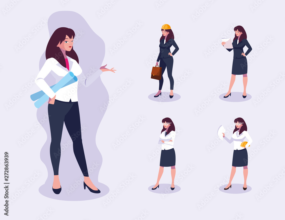 Fototapeta premium Avatars set of professional workers design