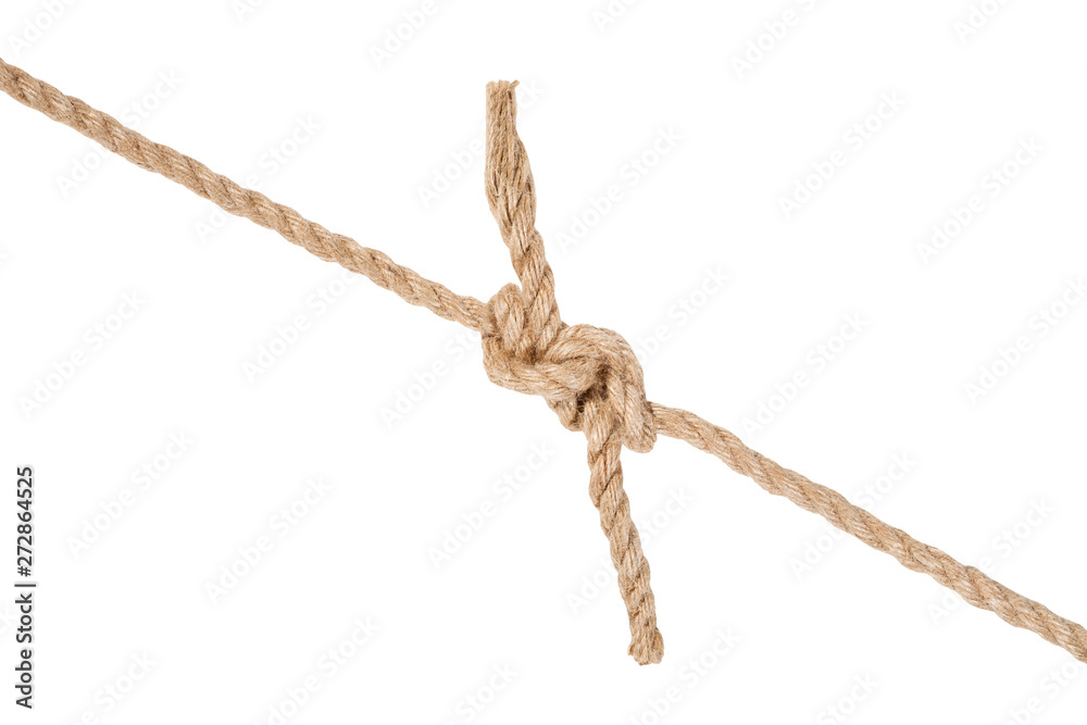 hunter's bend knot joining two ropes isolated