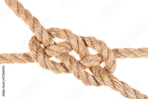 Tableau sur toile carrick bend knot joining two ropes close up