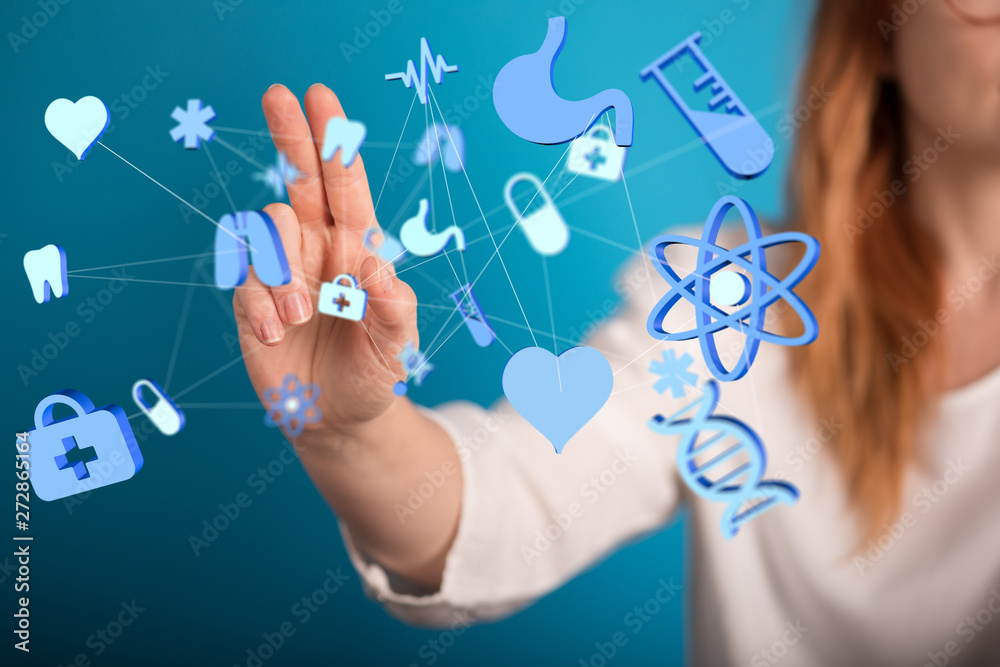 Health Insurance Concept - digital interface Health Insurance Concept - digital interface