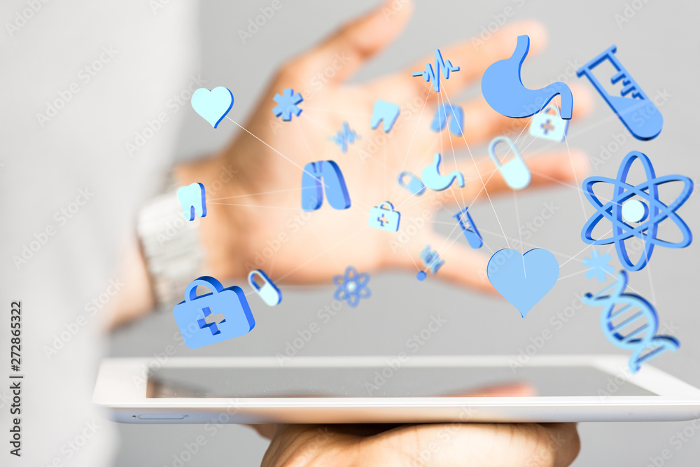 Health Insurance Concept - digital interface Health Insurance Concept - digital interface