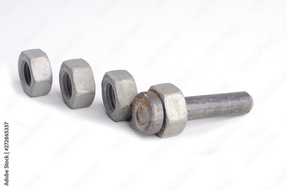 Small group of gears with their teeth engaged on a white background Small group of gears with their teeth engaged on a white background