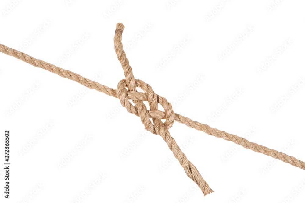 another side of carrick bend knot joining ropes