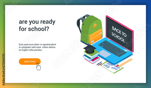 Back to school Isometric concept