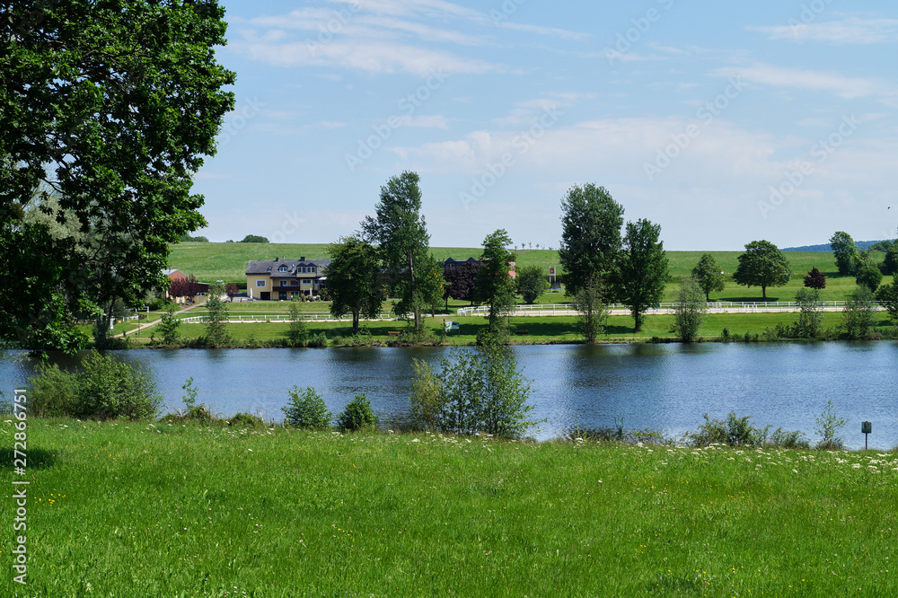 Fototapeta premium bathing lake: Kell am See in rhienland Palatinate ( Rheinland-Pfalz), Germany