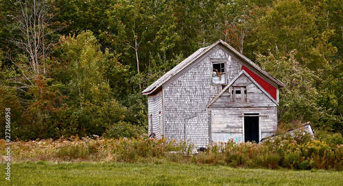 Old and decaying farm structure.