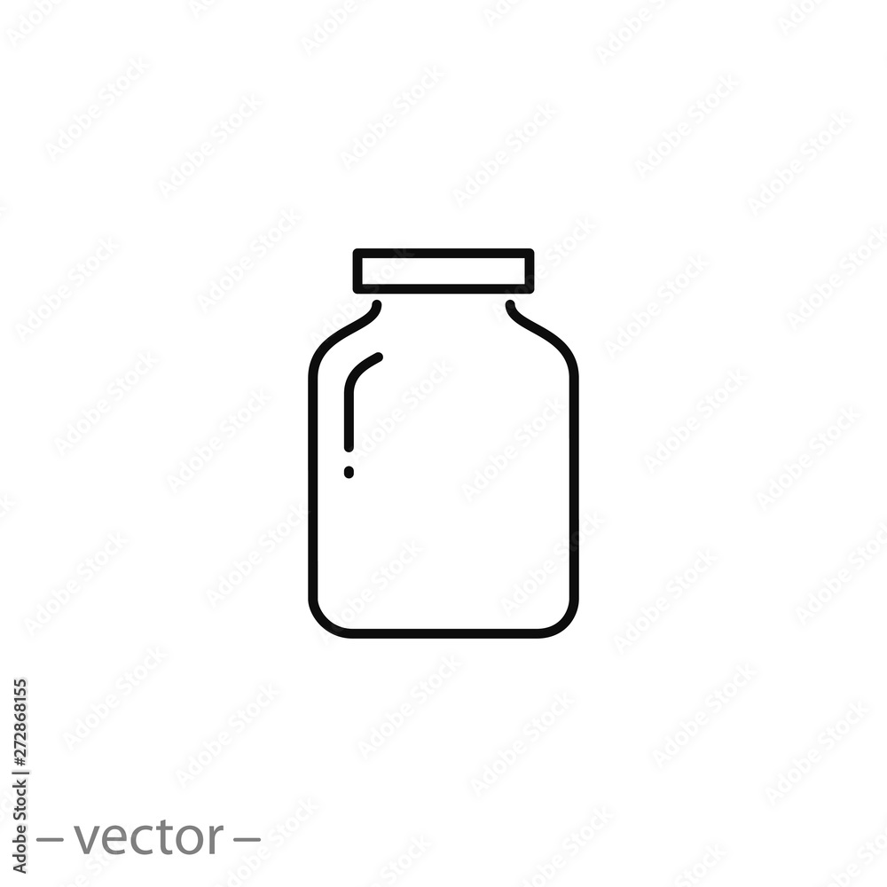 glass jar icon, line symbol on white background - editable stroke vector illustration eps10 glass jar icon, line symbol on white background - editable stroke vector illustration eps10