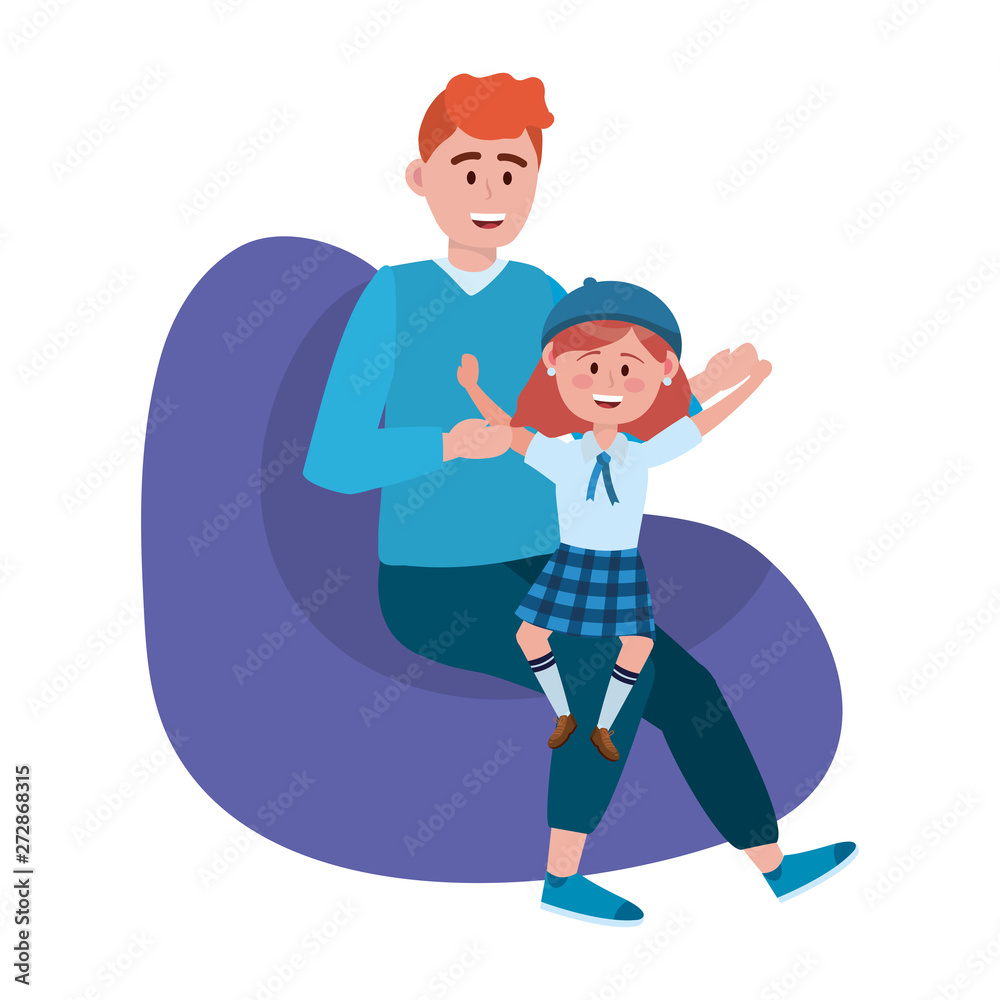Father and daughter design vector illustration Father and daughter design vector illustration