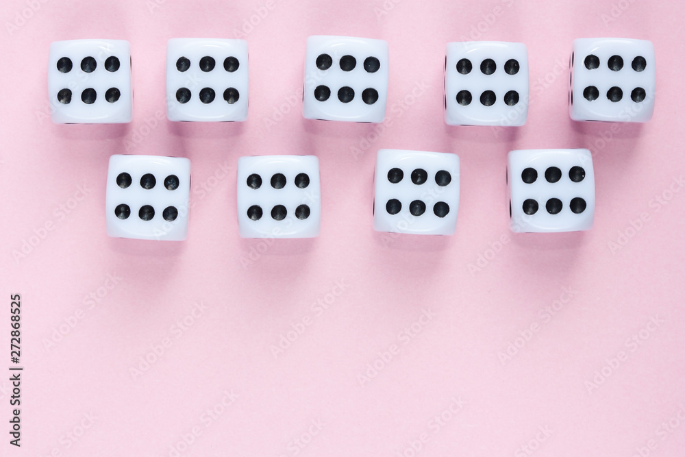 Gaming dices on pink background. Gaming dices on pink background.