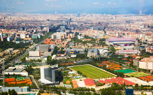 The Eixample district of Barcelona in Spain