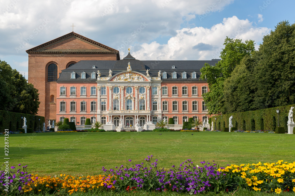 Palace garden in front of the Prince-elector Palace in the center of Trier
