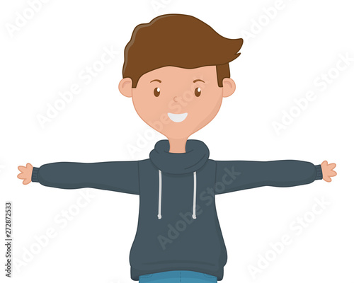 Teenager boy cartoon design vector illustration