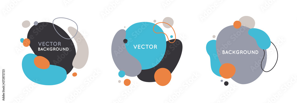 Vector set of abstract creative backgrounds in minimal trendy style with copy space for text - design templates for social media stories and bloggers