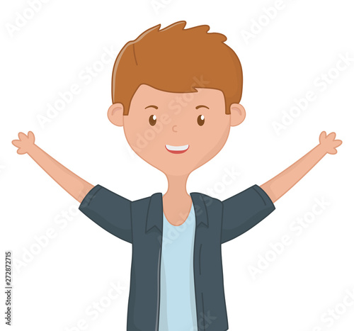 Teenager boy cartoon design vector illustration