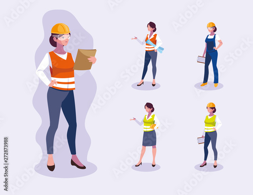 Avatars set of professional workers design