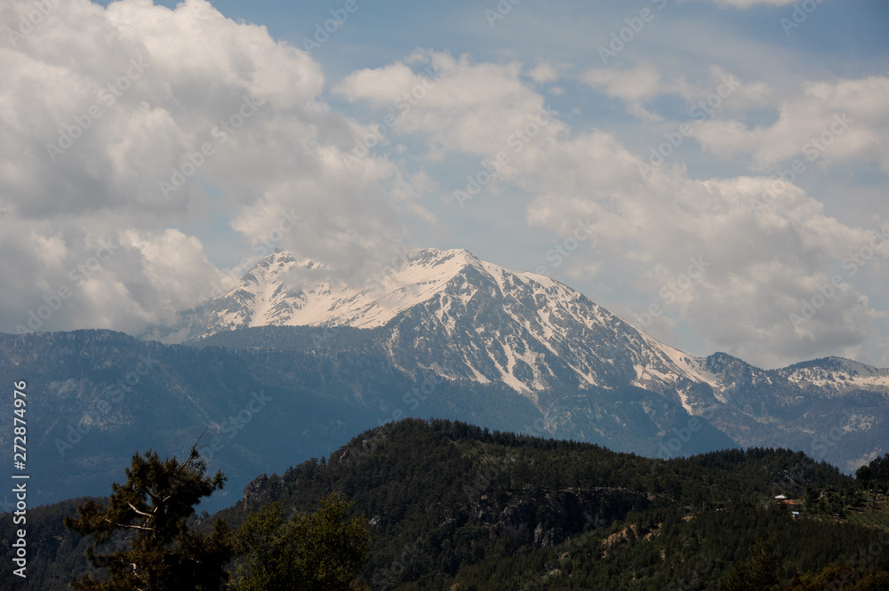 Far view to Takhtalydag mountain in Turkey