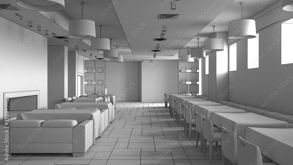 restaurant, interior visualization, 3D illustration restaurant, interior visualization, 3D illustration