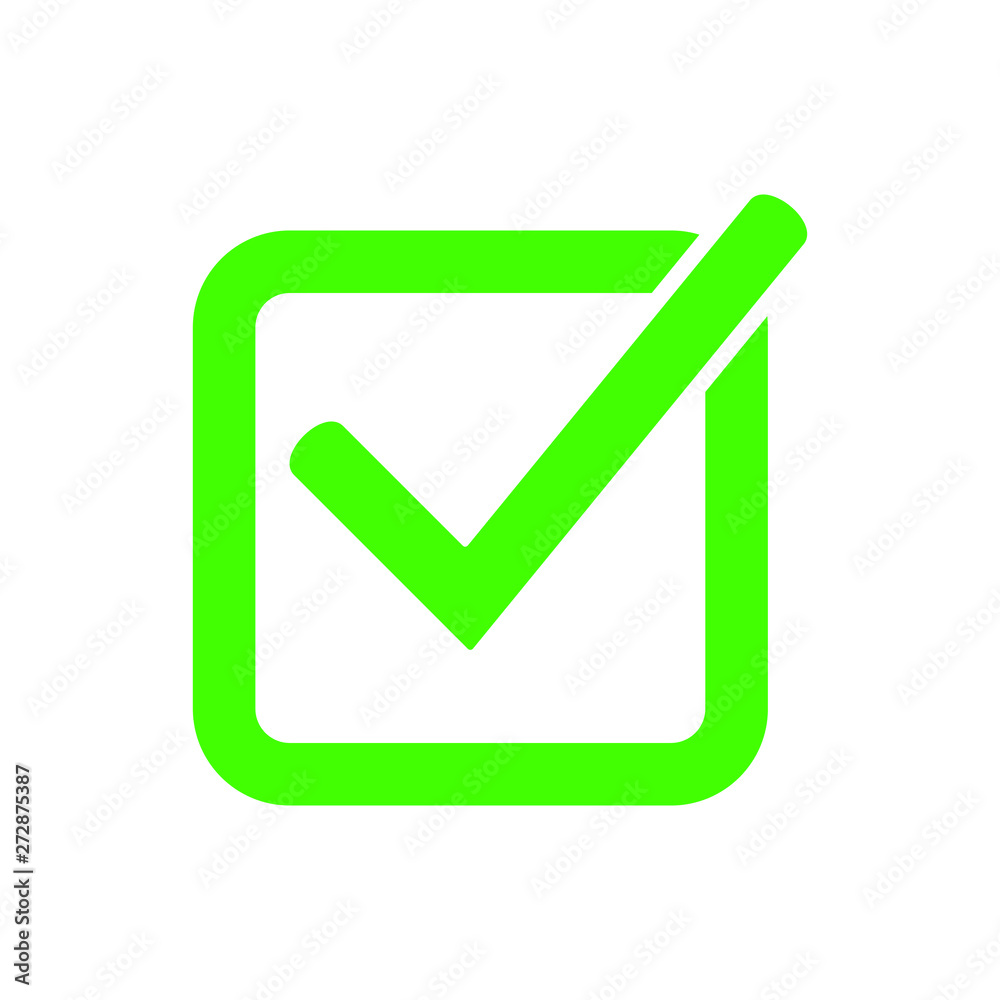 Tick icon vector symbol, checkmark isolated on white background, checked icon or correct choice sign, check mark or checkbox pictogram Tick icon vector symbol, checkmark isolated on white background, checked icon or correct choice sign, check mark or checkbox pictogram