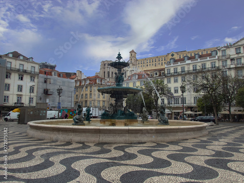The Rossio Square in the heart of Lisbon, Portugal