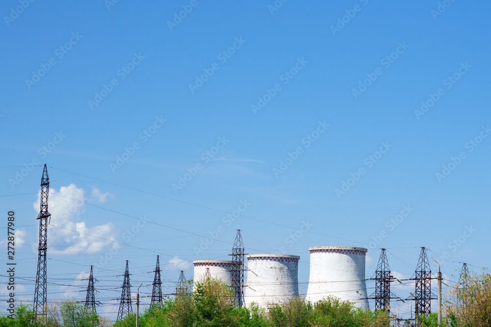 thermal power plant on a bright Sunny day in summer thermal power plant on a bright Sunny day in summer