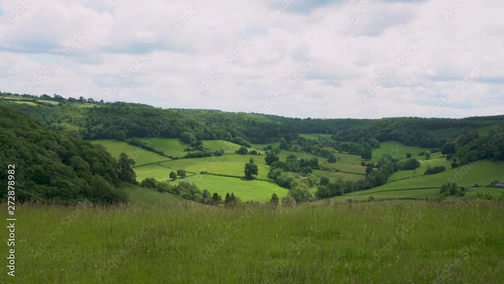 View from Breakheart Hill across Waterley Bottom near Dursley, The Cotswolds, View from Breakheart Hill across Waterley Bottom near Dursley, The Cotswolds,