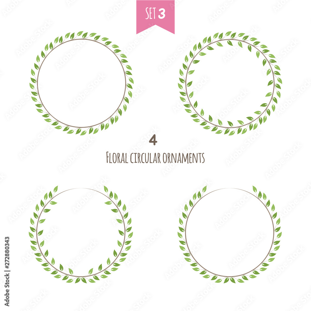 Floral circular ornaments third set Floral circular ornaments third set