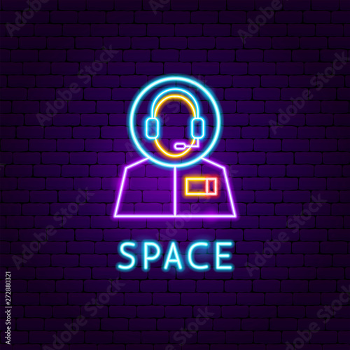 Space Neon Label