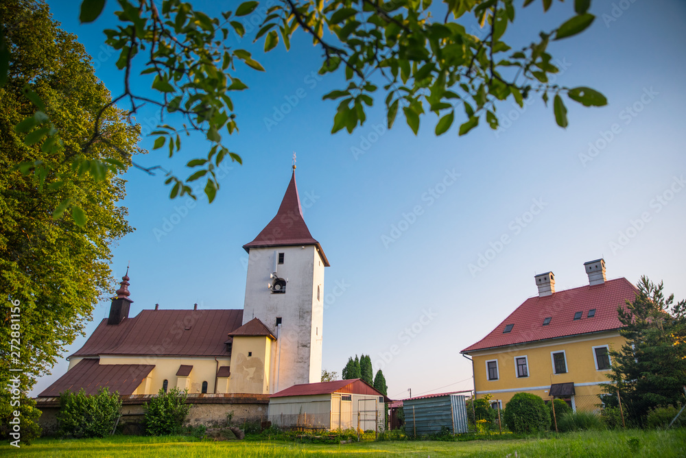 Rural church in beautiful summer evening light